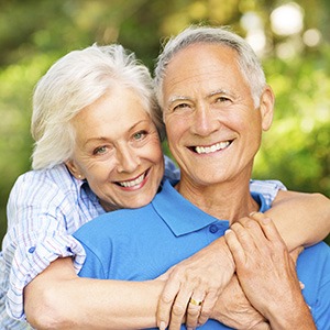 Older couple with beautiful smiles