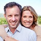 Smiling older couple