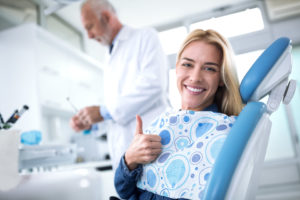 Happy at the dentist's office